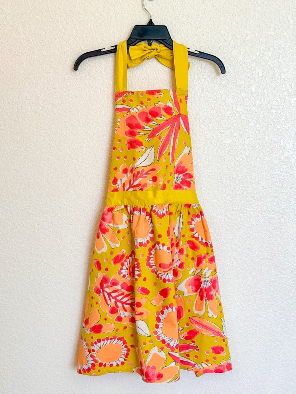 Anthropologie x Vera Neumann Perennial Apron One Size Yellow Pink Hostess Wear
